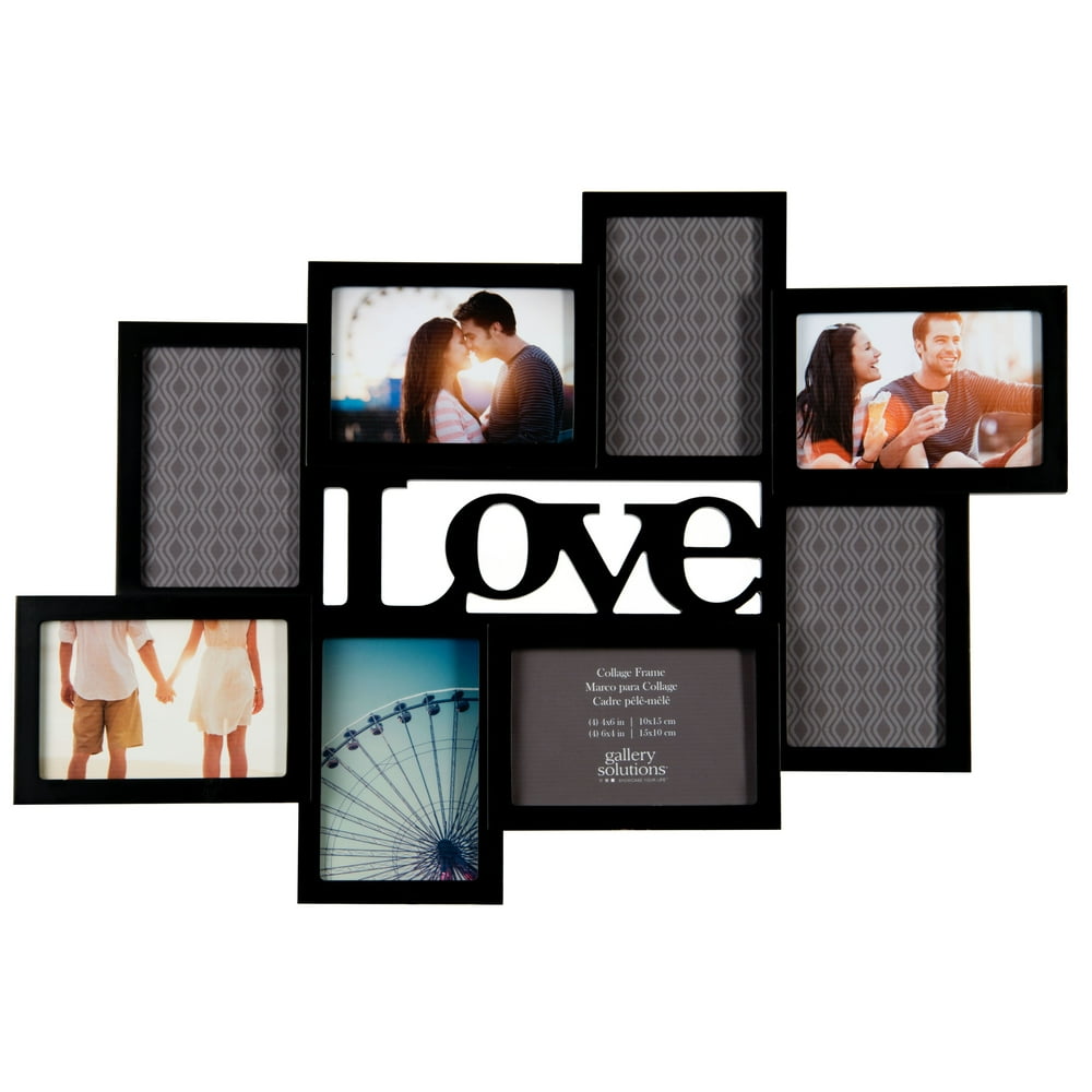 Black 8Opening Love Cutout Collage Picture Frame