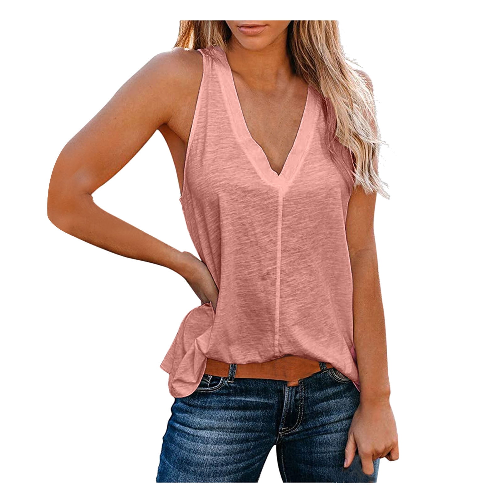 Amtdh Women's Vest Crop Tank Tops for Women Sleeveless V Neck Vest for