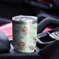 thumbnail image 4 of 30oz Green Highland Cow Flower Pattern Tumblers Stainless Steel Tumbler with Lid and Straw,Vacuum Insulated Double Wall Travel Tumbler Cups Mug with Cleaning Brush for Coffee,Tea, 4 of 7