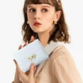 thumbnail image 2 of Personalized Name Customized Initials Wallet Fashion Wallets Girls Cute Coquette Bow Small Wallet Aesthetic Card Holder ID Window Purse for Women,Blue, 2 of 7