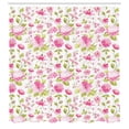 thumbnail image 2 of Ambesonne Floral Shower Curtain, Hibiscus Chamomiles Pattern, 69"Wx70"L, Soft Pink Avocado Green, 2 of 4