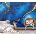 thumbnail image 2 of Peel and Stick Wallpaper Abstract Blue Gold Marble Modern Art Wall Mural Decor Self Adhesive and Removable 69in x 98in, 2 of 8