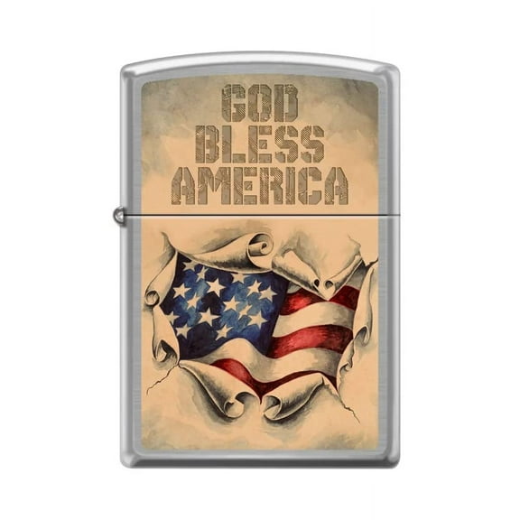 Zippo Lighter - Personalized Custom Message Engraved on Backside for Abstract USA Flag American US Patriotic (God Bless America Z5412)