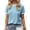 16# Blue, variant on Ringer Tee Women Crew Neck Color Block Basic Summer Casual Short Sleeve T Shirt Gray 3XL