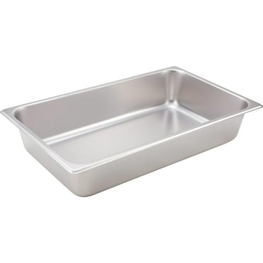 Straight sided Steam Pan, Full size, 4", 25 Gauge Stainless Steel