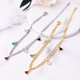 thumbnail image 5 of Pulsera de tobillo multicapa Yashi para mujer tobilleras ajustables de doble capa doradas, 5 of 5