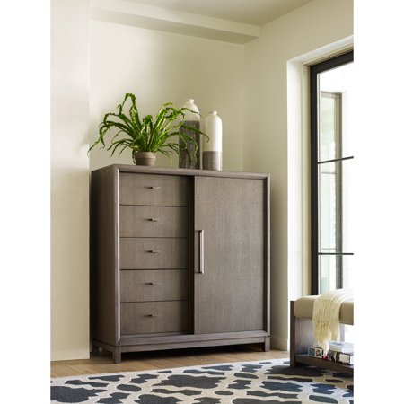 Rachael Ray Highline 5 Drawer Sliding Door Chest With Wine Rack