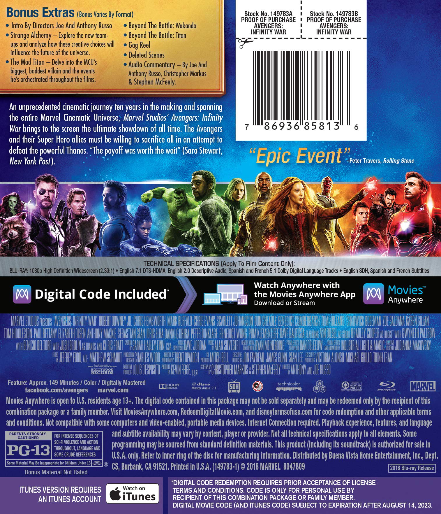  Avengers INFINITY WAR DVD : Movies & TV