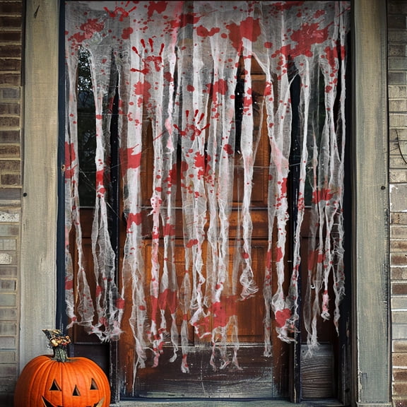 Ebaokuup 2-Pack 85" x 59" Extra Large Halloween Door Curtains, Bloody Handprint Doorway Decorations