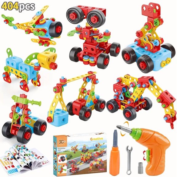 Chak’s Choice Building Toys STEM for Kids: 404 toys - 5 6 7 8 years old boys and girls Creative Building Engineering learning Set