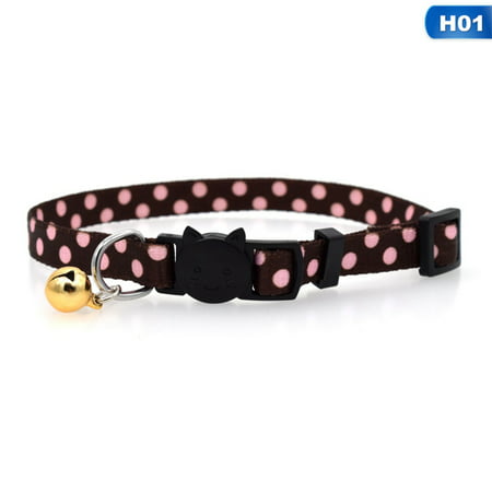 AkoaDa Cat Collar With Bell Safety Buckle Kitten Small Dogs Cats Adjustable Nylon Collars Pet Supplies