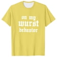 thumbnail image 3 of Mens Tshirts Summer Funny Festival Letter Printed Short Sleeve Graphic Tees Lightweight Breathable Soft Comfortable Casual Men's Shirts Yellow XL, 3 of 6