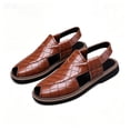 thumbnail image 2 of Men's Crocodile Embossed Slingback Sandals - Closed Toe Leather Fisherman Sandals, Casual Dress Summer Shoes, 45, 2 of 4