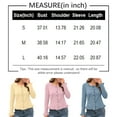 thumbnail image 4 of Women's Casual Fashion Solid Color Short Sweater Ruffled Top for Fall Winter Feminine Touch,Light Blue,M, 4 of 7