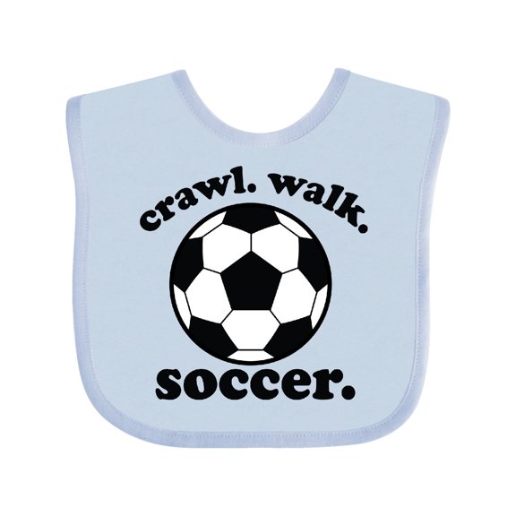 Inktastic Crawl Walk Soccer Baby Sports Boys or Girls Baby Bib