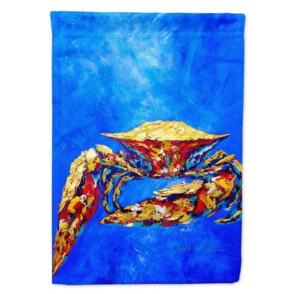 Blue Crab on Blue Sr. Garden Flag
