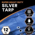 thumbnail image 4 of PrimeBeau Heavy Duty Blue Tarp 10x12 - 12 Mil, Tear & Fade Resistant, UV Safe, Weatherproof, Reinforced Corners, 4 of 5
