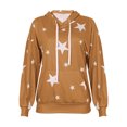 thumbnail image 4 of Puntoco Suéter con capucha de manga larga con estampado de estrella de cinco puntas informal para mujer Top suelto Puntoco Puntoco-6160, 4 of 5