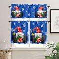 thumbnail image 2 of Christmas Kitchen Curtains and Valances Set, Rod Pocket Curtains Tier Farmhouse Window Curtains 24 Inch Length, Blue Winter Xmas Red Gnomes Ball Snowflake 3 Piece Kitchen Curtains Set, 2 of 6