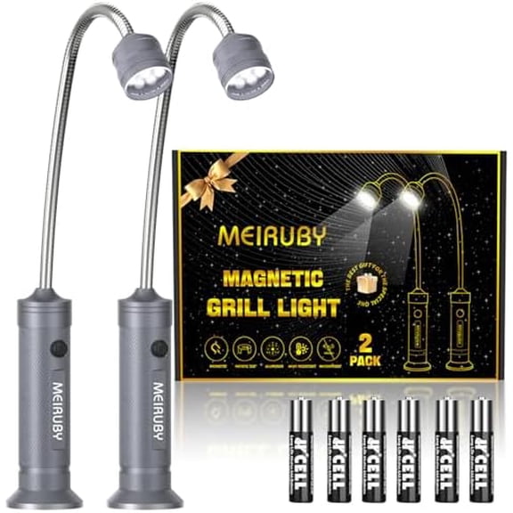 Grill BBQ Stocking Stuffers for Men Adults, 2-Pack Magnetic Barbecue Grill Light: BBQ Grilling Blackstone Griddle Accessories for Outdoor Grills, Birthday Christmas Gifts for Men Dad Husband Grandpa