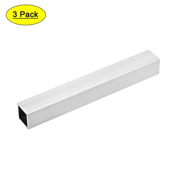 Unique Bargains 6063 Aluminum Square Tube 25mmx25mmx1.2mm Wall Thickness 200mm Length Seamless Straight Tubing 3 Pcs