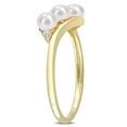 thumbnail image 3 of Everly Women's Cultured Pearl and Diamond 10k Yellow Gold Ring, 3 of 7