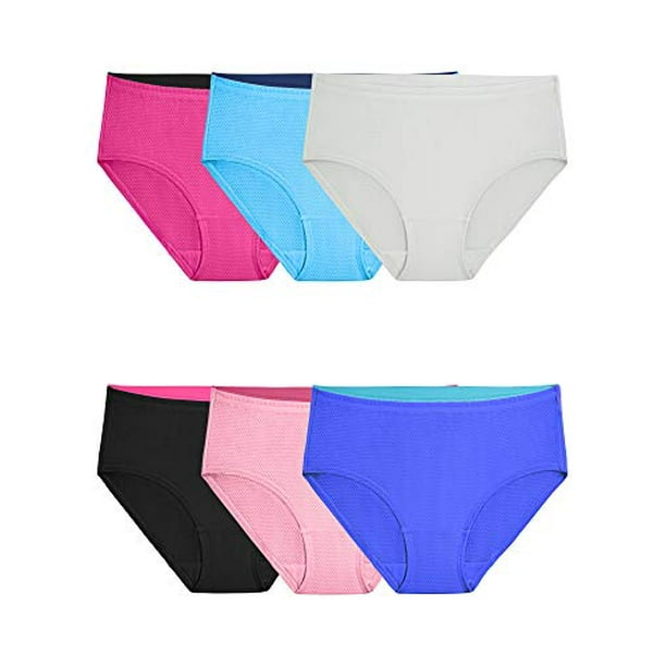 Fruit Of The Loom Womens Breathable Micro-Mesh Low-Rise Brief Panty 6 Pack,  8 