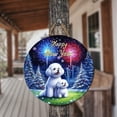 thumbnail image 3 of Happy New Year Bichon Frise Family Cheer Winter Midnight Firework Round Wood Sign Bichons Dog Lovers Gifts Idea Hanging Wall Home Decor - 02025, 3 of 5