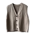 thumbnail image 1 of Chaleco de punto Ropa deportiva moderna Camisetas sin mangas Estilo vintage Suéter de exterior para mujer Longitud 53cm, 1 of 8