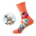 thumbnail image 2 of Yuanlong Womens Socks Winter Spring Cute Floral Print Medium Tube Cotton Socks Daily Gatherings Fashion Cozy Crew Socks, 2 of 6