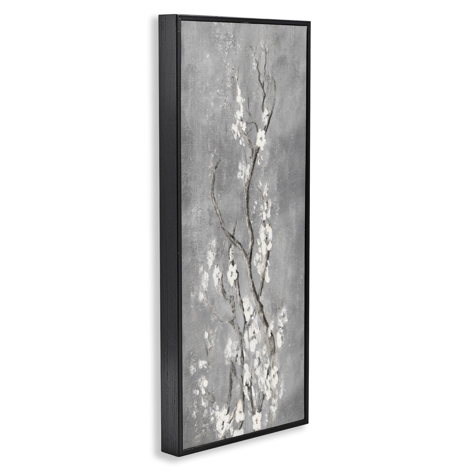 Stupell Industries White Cherry Blossoms Reaching Black Framed Giclee Art, design by Patricia Pinto