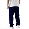thumbnail image 4 of Uwinwear Men's Parachute Sweatpants,Y2k Baggy Track Pants with Pockets,Outdoor Drawstring Wide Leg Casual Trousers Streetwear,Navy,S, 4 of 7