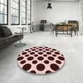 thumbnail image 4 of Ahgly Company Machine Washable Indoor Square Transitional Deep Rose Pink Area Rugs, 4' Square, 4 of 7