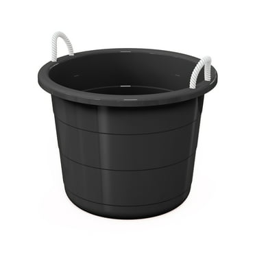 Mainstays Flexible 17 Gallon Plastic Tub with Rope Handles, Black