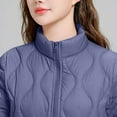 thumbnail image 5 of Njoeus Women's Quilted Jacket Casual Padded Zip Up Stand Collar Puffer Jacket for Women Lightweight Long Sleeve Down Jacket Coat for Fall Winter （Available in Plus Size) Navy XL, 5 of 6