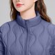 thumbnail image 5 of Parkas de manga larga para mujer, chaqueta ligera de plumón de invierno, estilo corto, cuello alto, chaqueta cálida de manga larga, chaqueta de manga larga, parte superior de poliéster para mujer, 5 of 6