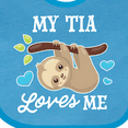 thumbnail image 4 of Inktastic My Tia Loves Me with Sloth and Hearts Boys or Girls Baby Bib, 4 of 4