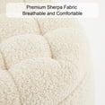 thumbnail image 2 of Furniliving Modern Storage Ottoman Tufted Footrest Stool Ottoman for Living Room, Bedroom, Sherpa, IvoryWhite, 2 of 10