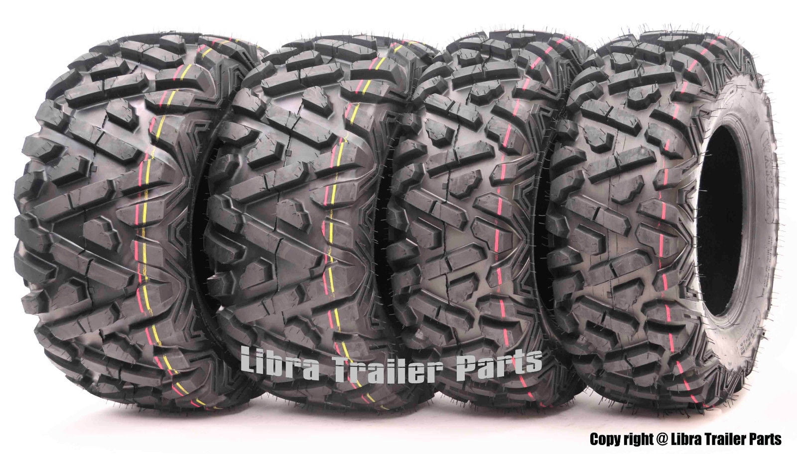 Set of 4 WANDA ATV/UTV Tires 24x812 Front & 24x1011 Rear Solid Deep Tread