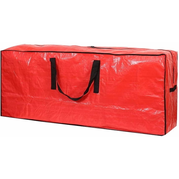 Christmas Tree Storage Bag - Fits Up to 7.5 ft Holiday Xmas Disassembled Trees with Durable Reinforced Handles & Dual Zipper - Waterproof Material Protects from Dust,Moisture(Red)