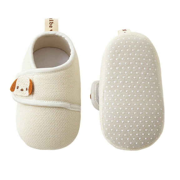 Huowey Shoes For Girls Soft Sole Anti- Lightweight Cute Pattern Sneakersk For Baby Fall Winter Learning Walking Comfortable Walker Shoe,Beige,1-2Y