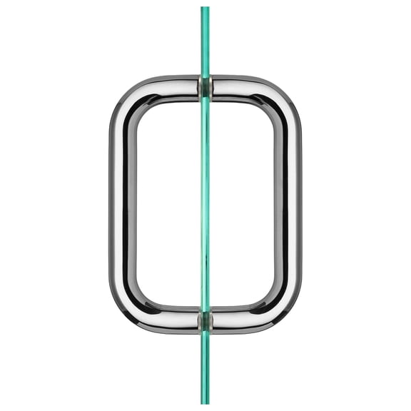 Security Tubular Back to Back Door Pull 6 Inch Finish for and Residential Heavy Glass Frameless Shower Doors 1/4 Inch to 1/2 Inch Thick Chrome