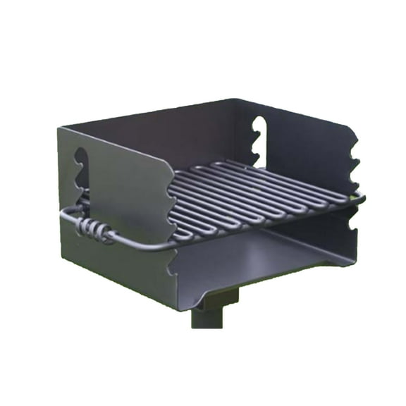 Pilot Rock CBP-135 Park Style Steel Outdoor BBQ Charcoal Grill w/ Swivel