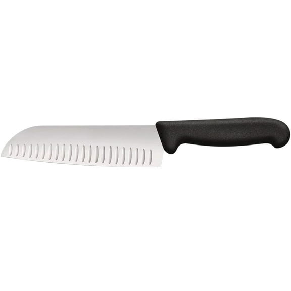 Victorinox Fibrox, santoku knife, 17cm, straight, flutet, black