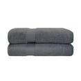 thumbnail image 1 of Zero Twist 575 GSM 100% Combed Cotton Chevron Border 2-Piece Bath Sheet Set Grey, 1 of 1
