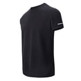 thumbnail image 5 of Domuza Men's Plain Reflective Design Sports Tee Active Crew Neck Tshirts Dri Breathable Shirts Black L, 5 of 5