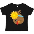 thumbnail image 3 of Inktastic Thanksgiving Turkey, Turkey With Sunflower Boys or Girls Toddler T-Shirt, 3 of 5