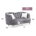 thumbnail image 5 of Gray Velvet Loveseat Sofa with Recessed Arms, Compact Two-Seater for Small Spaces, No Assembly Required, 5 of 5