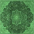 thumbnail image 1 of Ahgly Company Indoor Square Medallion Emerald Green Traditional Area Rugs, 8' Square, 1 of 4