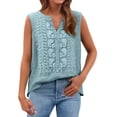 thumbnail image 5 of Outfmvch Cotton Linen Tank Tops for Women Floral Gauze Sleeveless gauze tops for women Wide Strap Tank Tops Embroidered Gauze Tops Tunic Top Mexican Embroidered Gauze Shirts Dressy Blouses Green L, 5 of 9